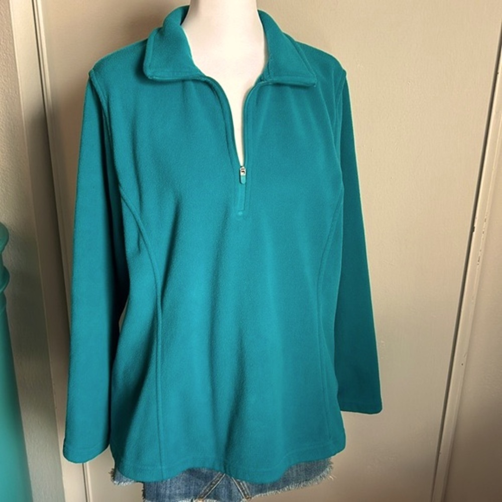 Land’s End Women’s Quarter Zip Pullover Long Sleeve Fleece Jacket - Picture 3 of 9